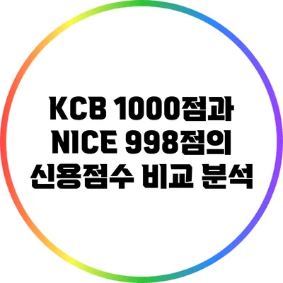 KCB 1000점과 NICE 998점의 신용점수 비교 분석