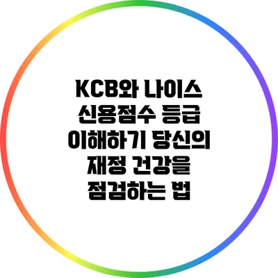 KCB와 나이스 신용점수 등급 이해하기: 당신의 재정 건강을 점검하는 법