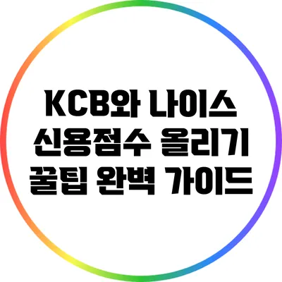 KCB와 나이스 신용점수 올리기 꿀팁 완벽 가이드