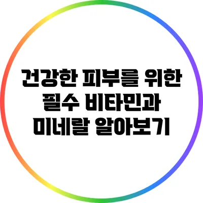 건강한 피부를 위한 필수 비타민과 미네랄 알아보기