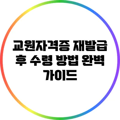 교원자격증 재발급 후 수령 방법 완벽 가이드