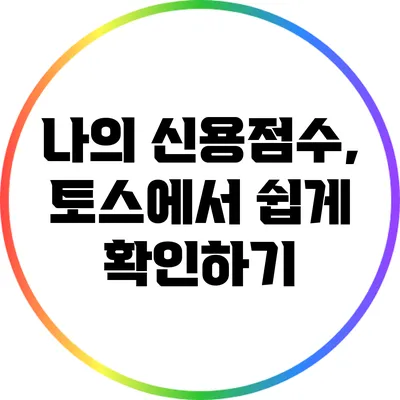 나의 신용점수, 토스에서 쉽게 확인하기