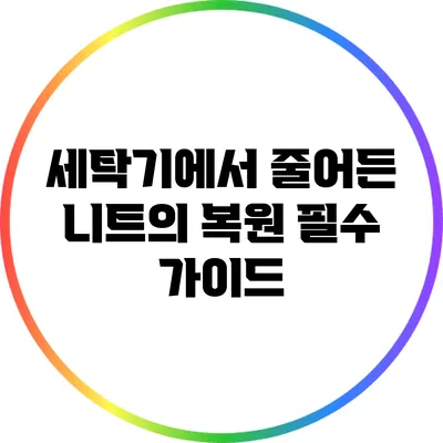 세탁기에서 줄어든 니트의 복원: 필수 가이드