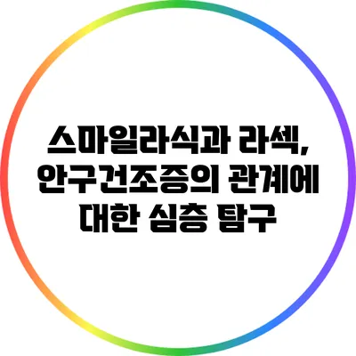 스마일라식과 라섹, 안구건조증의 관계에 대한 심층 탐구