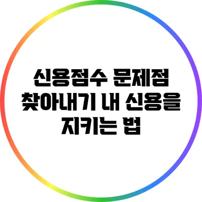 신용점수 문제점 찾아내기: 내 신용을 지키는 법