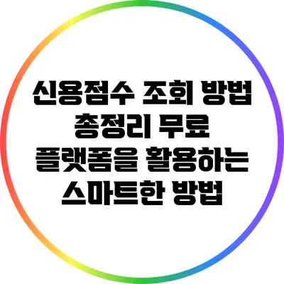 신용점수 조회 방법 총정리: 무료 플랫폼을 활용하는 스마트한 방법