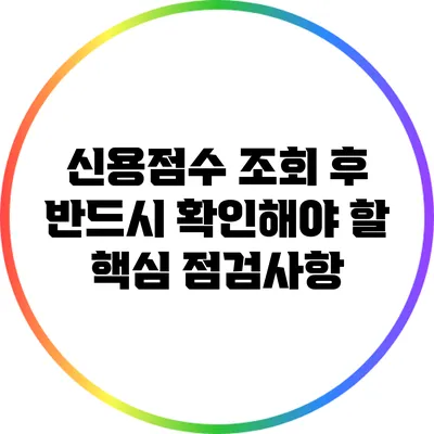신용점수 조회 후 반드시 확인해야 할 핵심 점검사항