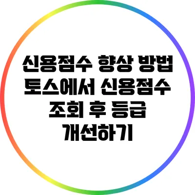 신용점수 향상 방법: 토스에서 신용점수 조회 후 등급 개선하기
