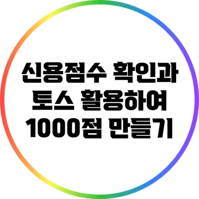 신용점수 확인과 토스 활용하여 1000점 만들기