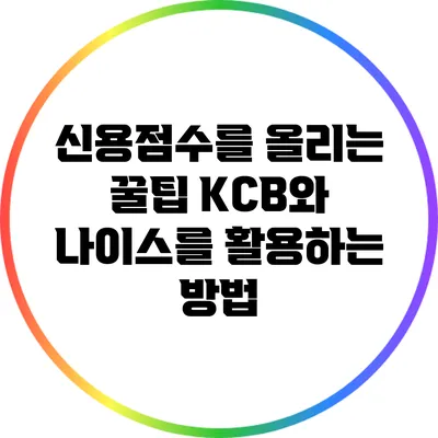 신용점수를 올리는 꿀팁: KCB와 나이스를 활용하는 방법