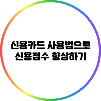 신용카드 사용법으로 신용점수 향상하기