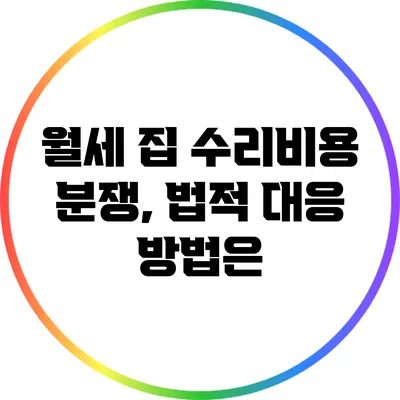 월세 집 수리비용 분쟁, 법적 대응 방법은?