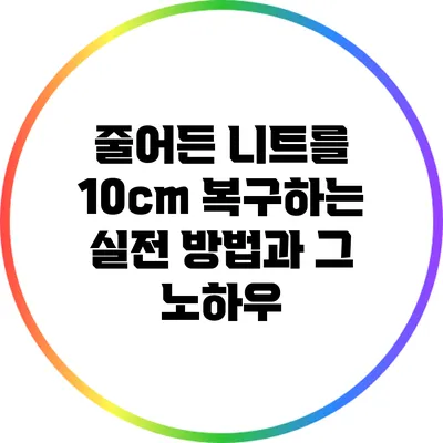 줄어든 니트를 10cm 복구하는 실전 방법과 그 노하우
