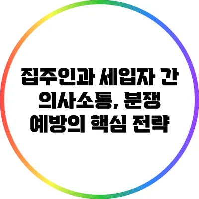 집주인과 세입자 간 의사소통, 분쟁 예방의 핵심 전략
