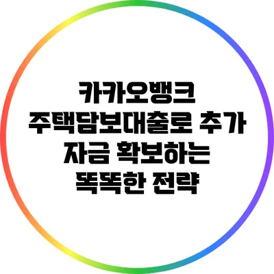 카카오뱅크 주택담보대출로 추가 자금 확보하는 똑똑한 전략