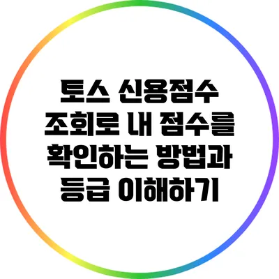 토스 신용점수 조회로 내 점수를 확인하는 방법과 등급 이해하기