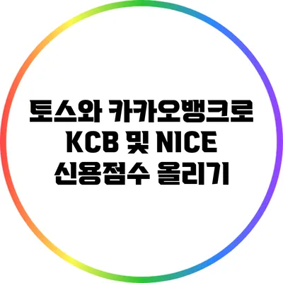 토스와 카카오뱅크로 KCB 및 NICE 신용점수 올리기