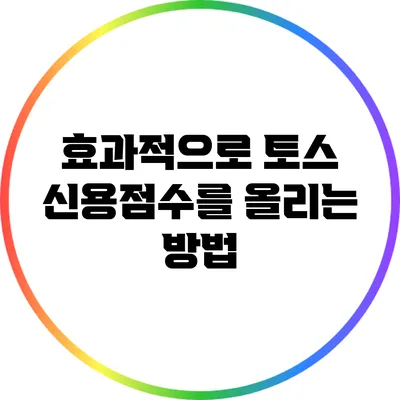 효과적으로 토스 신용점수를 올리는 방법