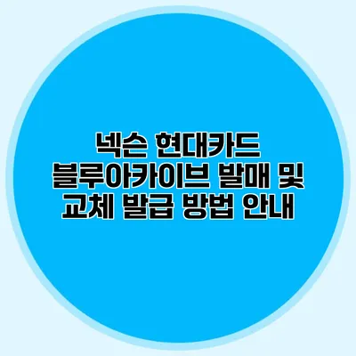 넥슨 현대카드 블루아카이브 발매 및 교체 발급 방법 안내