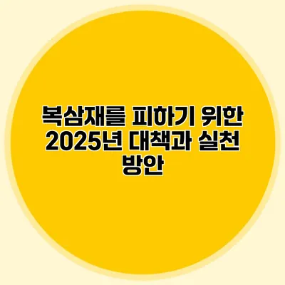 복삼재를 피하기 위한 2025년 대책과 실천 방안