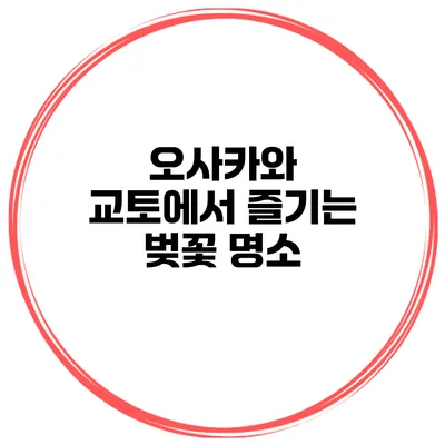 오사카와 교토에서 즐기는 벚꽃 명소