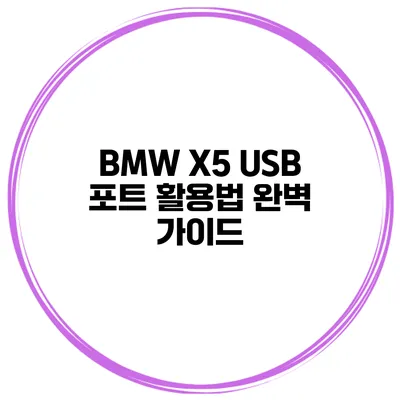 BMW X5 USB 포트 활용법 완벽 가이드