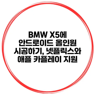BMW X5에 안드로이드 올인원 시공하기, 넷플릭스와 애플 카플레이 지원