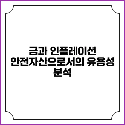 금과 인플레이션: 안전자산으로서의 유용성 분석