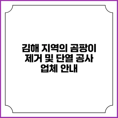 김해 지역의 곰팡이 제거 및 단열 공사 업체 안내