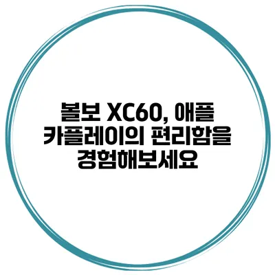 볼보 XC60, 애플 카플레이의 편리함을 경험해보세요