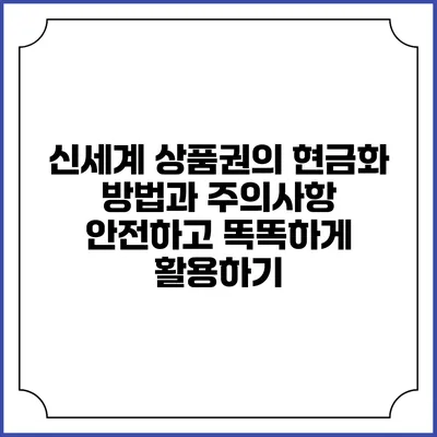신세계 상품권의 현금화 방법과 주의사항: 안전하고 똑똑하게 활용하기