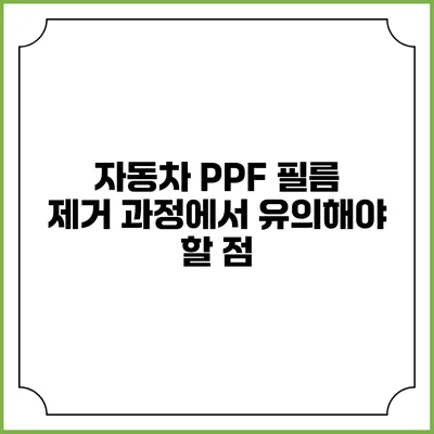 자동차 PPF 필름 제거 과정에서 유의해야 할 점