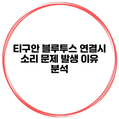 티구안 블루투스 연결시 소리 문제 발생 이유 분석