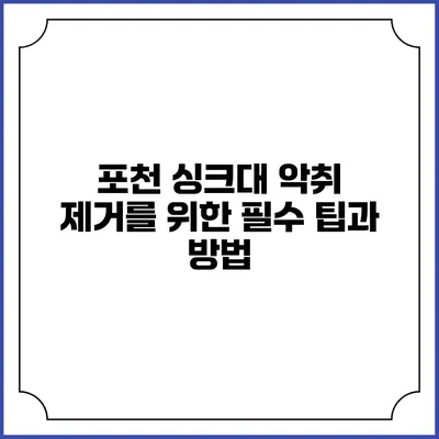 포천 싱크대 악취 제거를 위한 필수 팁과 방법