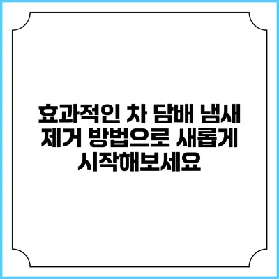 효과적인 차 담배 냄새 제거 방법으로 새롭게 시작해보세요
